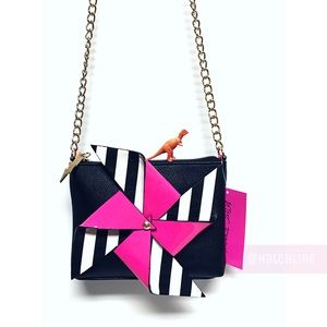 Betsey Johnson Pinwheel, striped crossbody